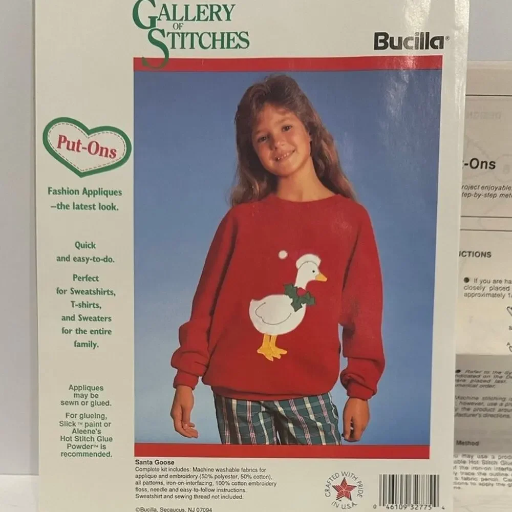 Bucilla Gallery of Stiches DIY Christmas applique Goose kit - open package